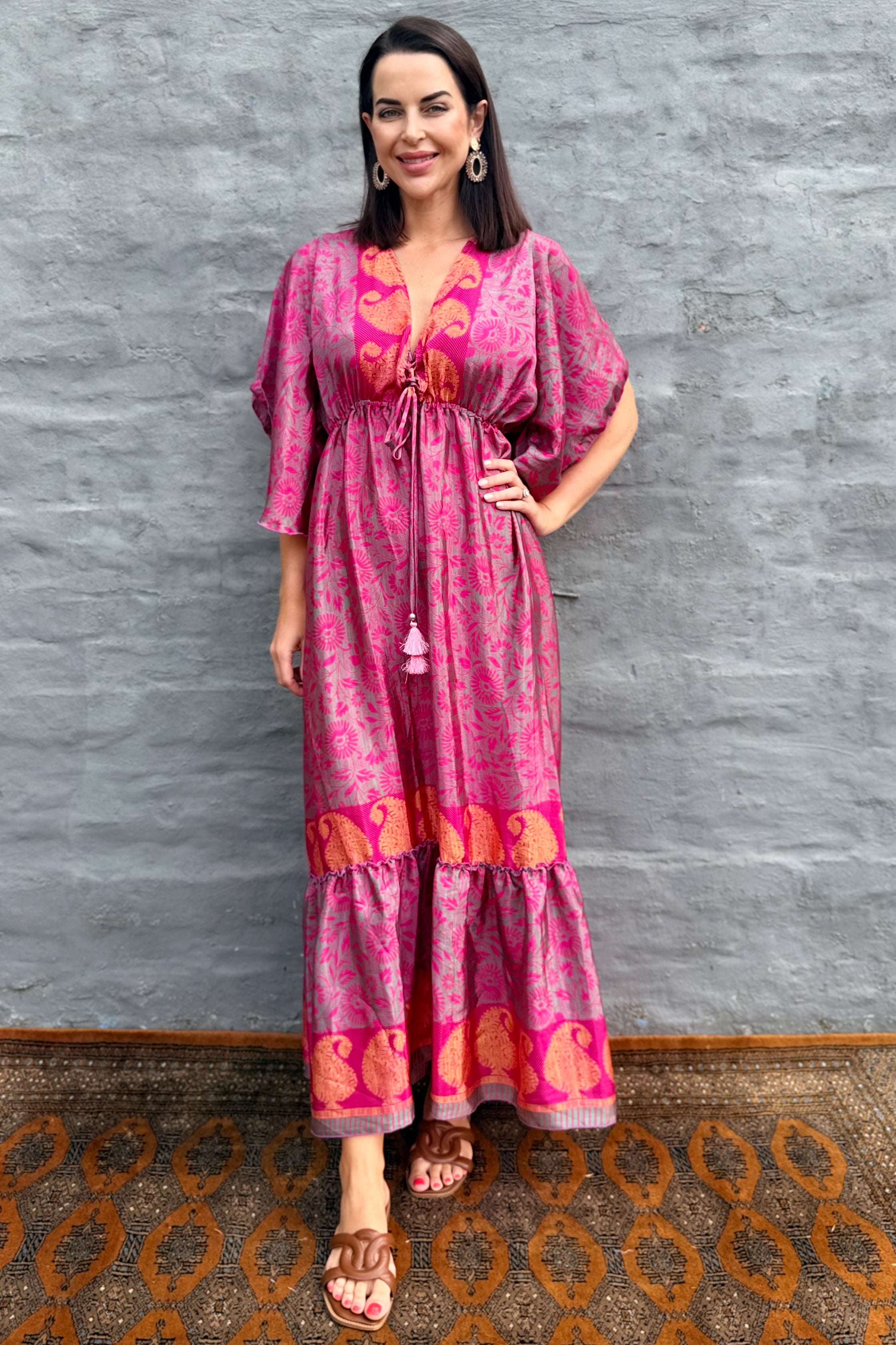 Aurora Dress In Fuchsia Floral