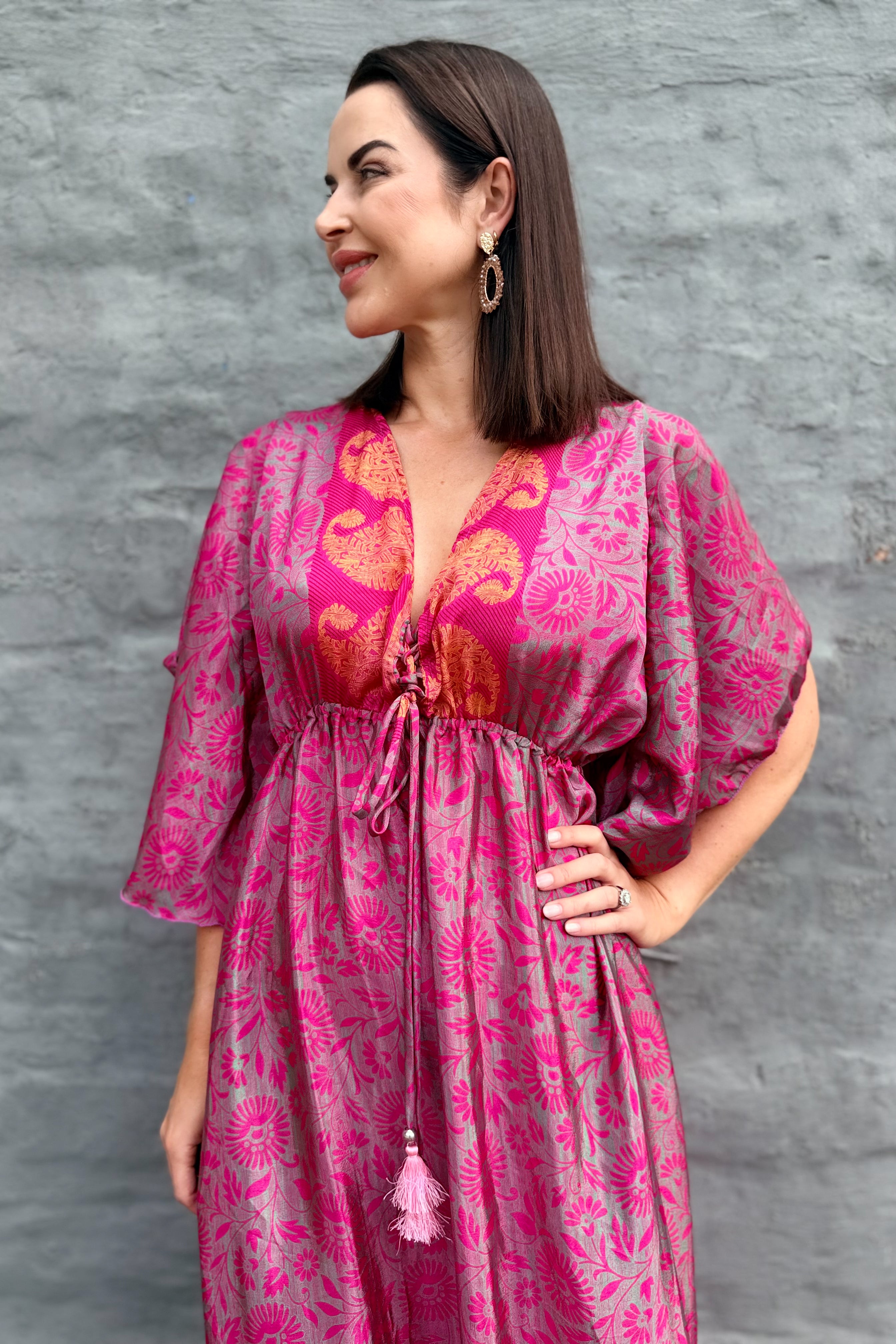Aurora Dress In Fuchsia Floral