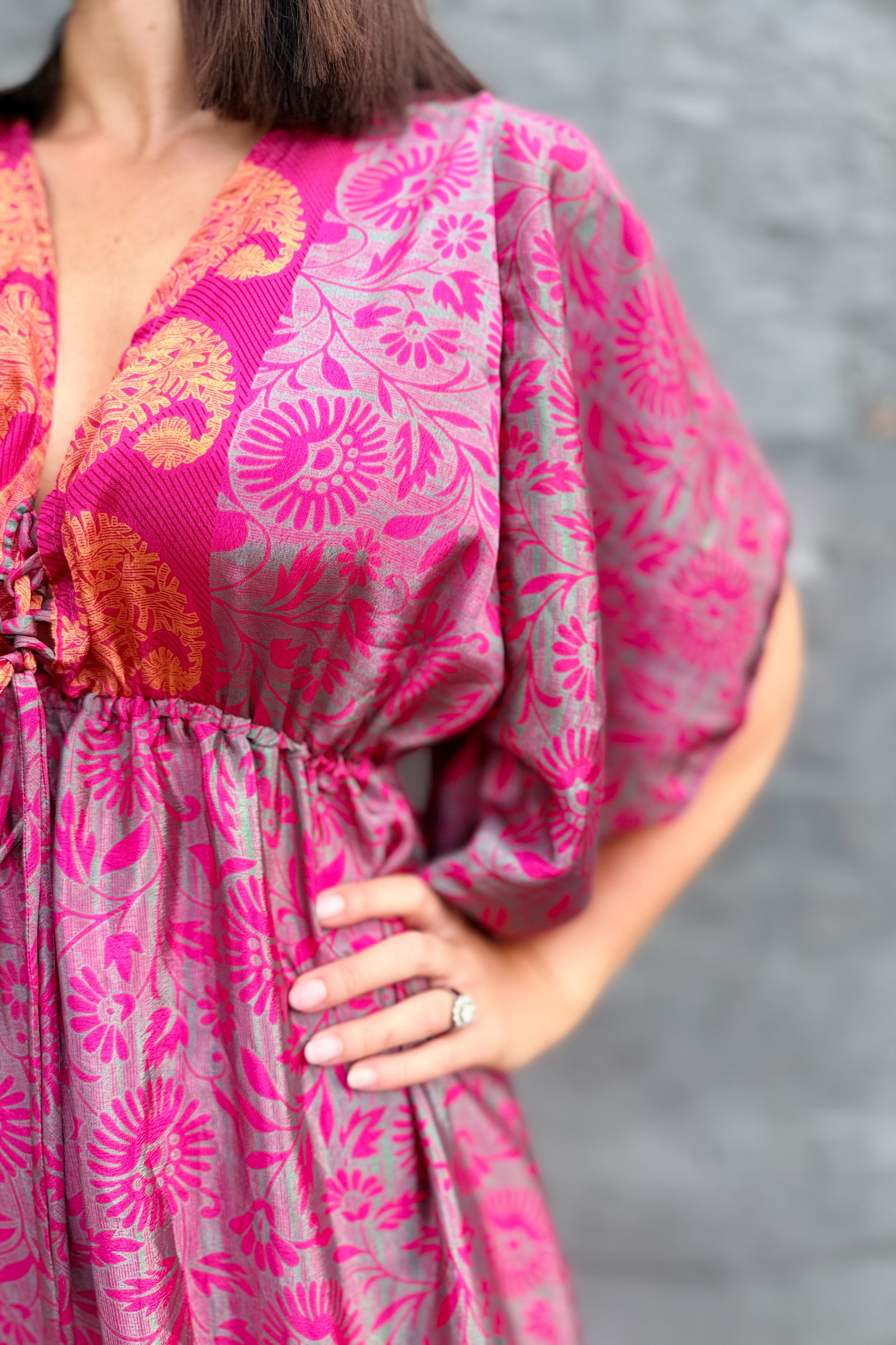 Aurora Dress In Fuchsia Floral