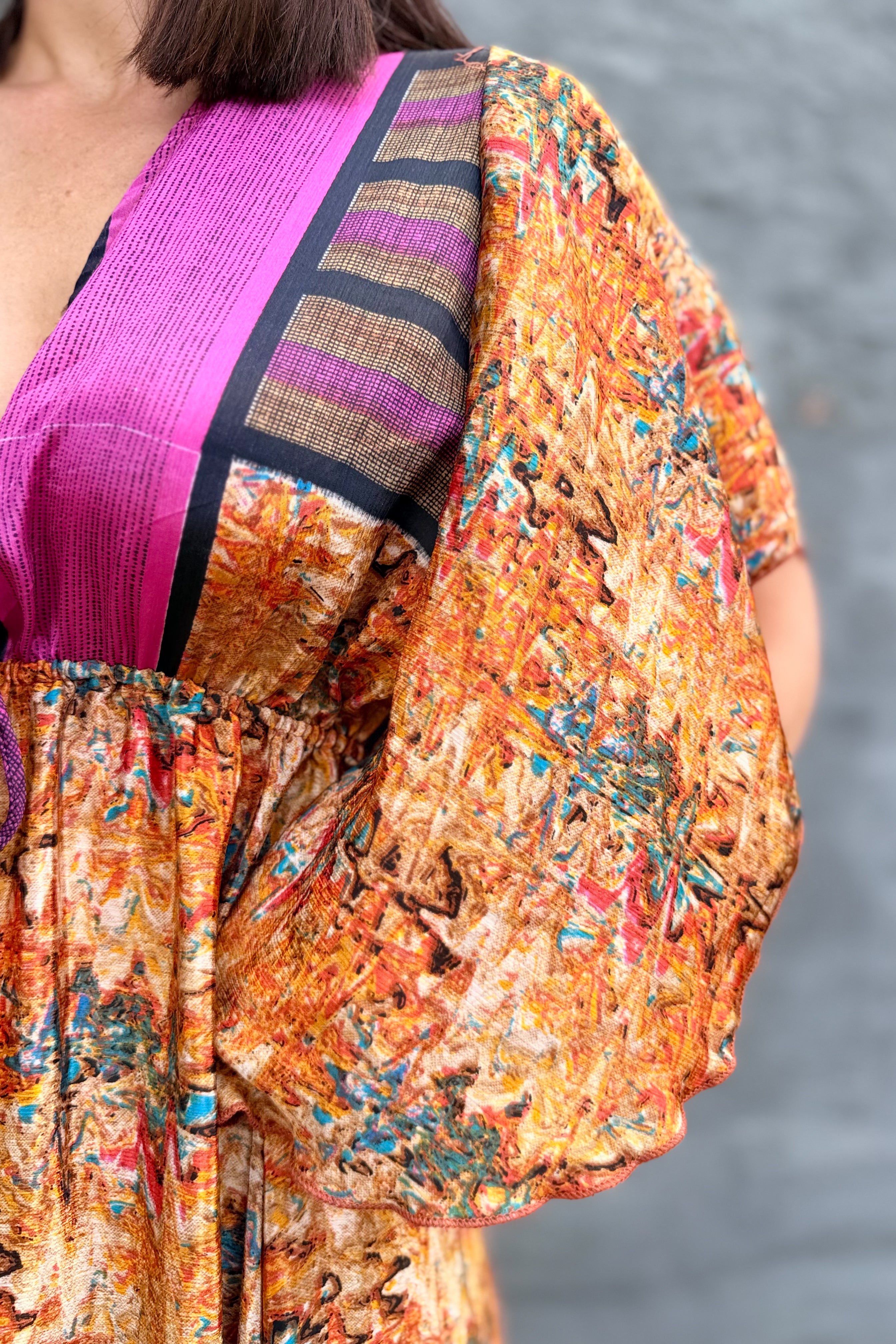 Aurora Dress In Abstract Gold