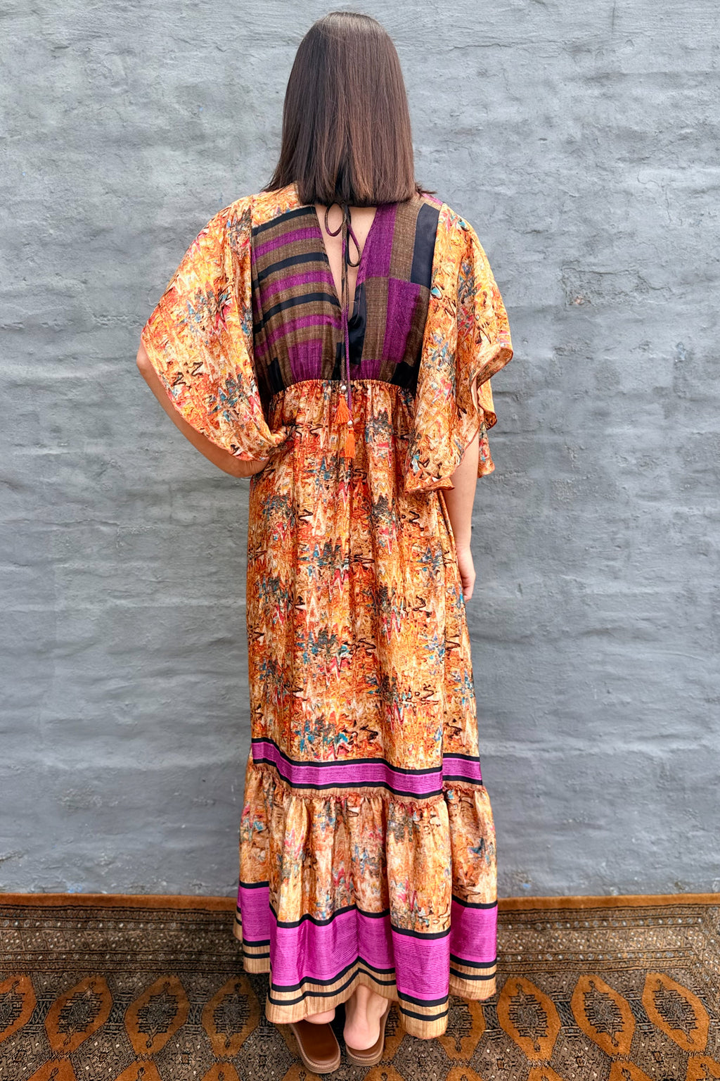 Aurora Dress In Abstract Gold