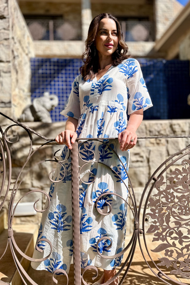 Tulsi Dress In Blue Dahlia
