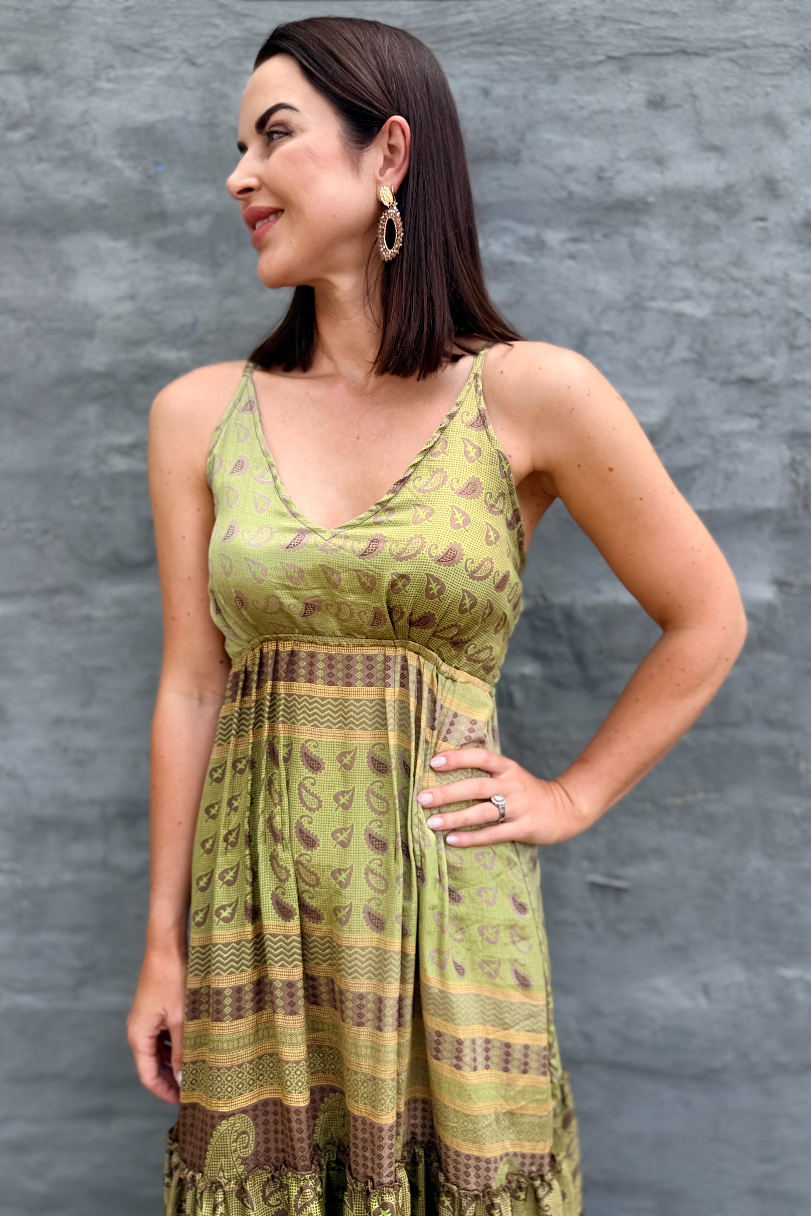 Yara Dress In Golden Lime