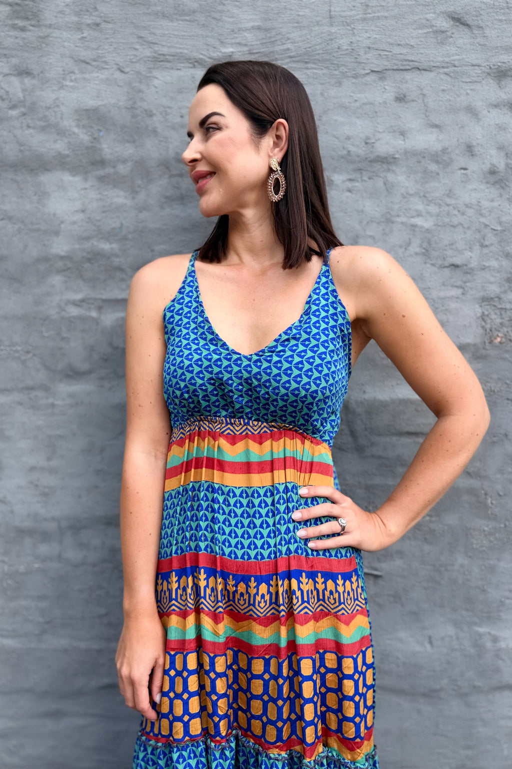 Yara Dress In Abstract Blue