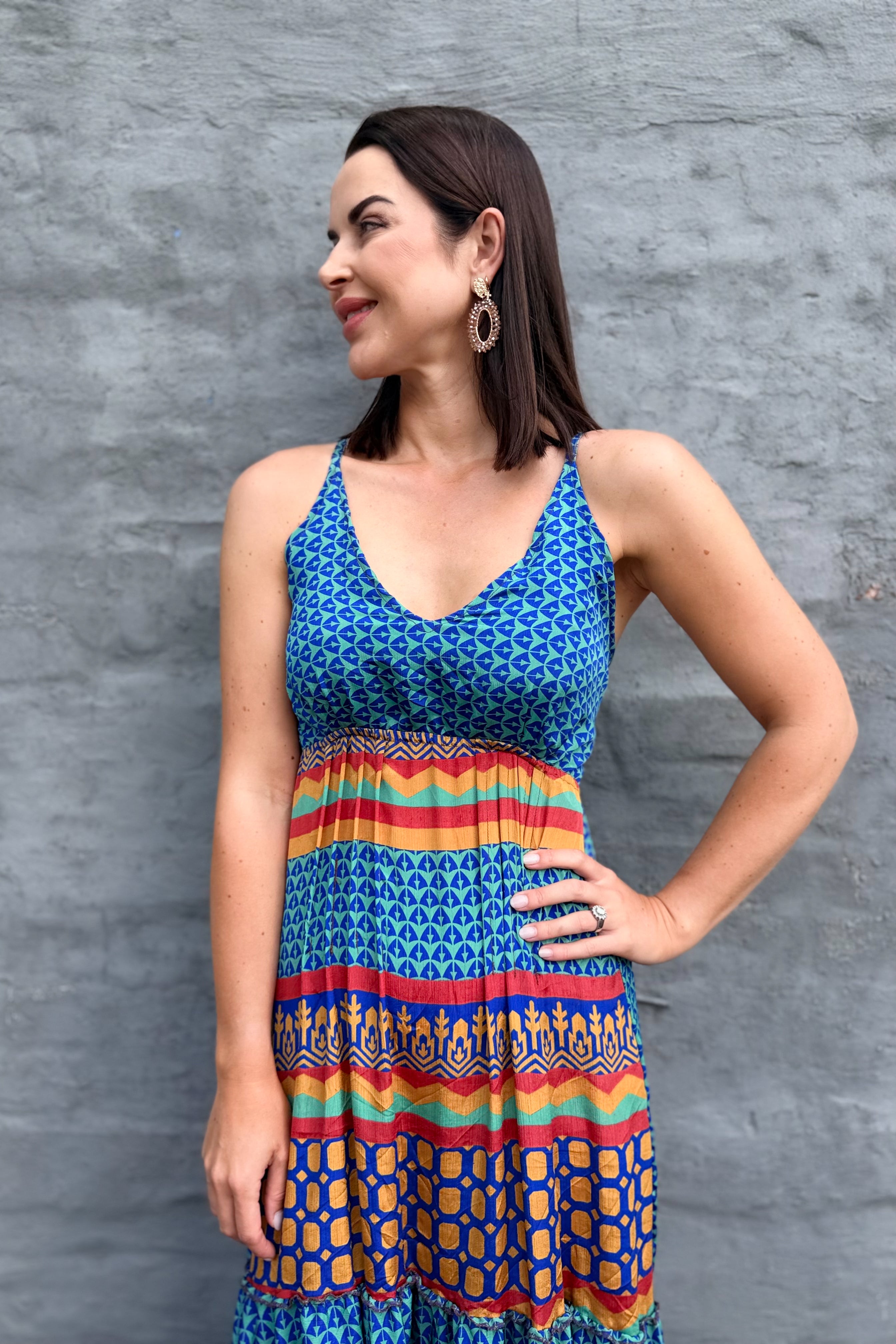 Yara Dress In Abstract Blue