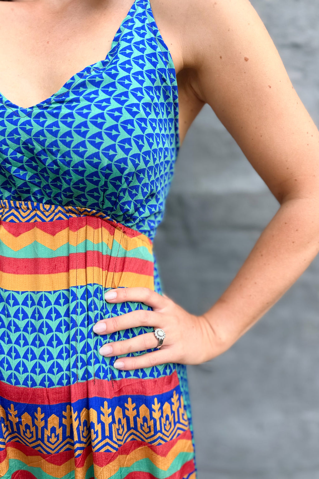Yara Dress In Abstract Blue