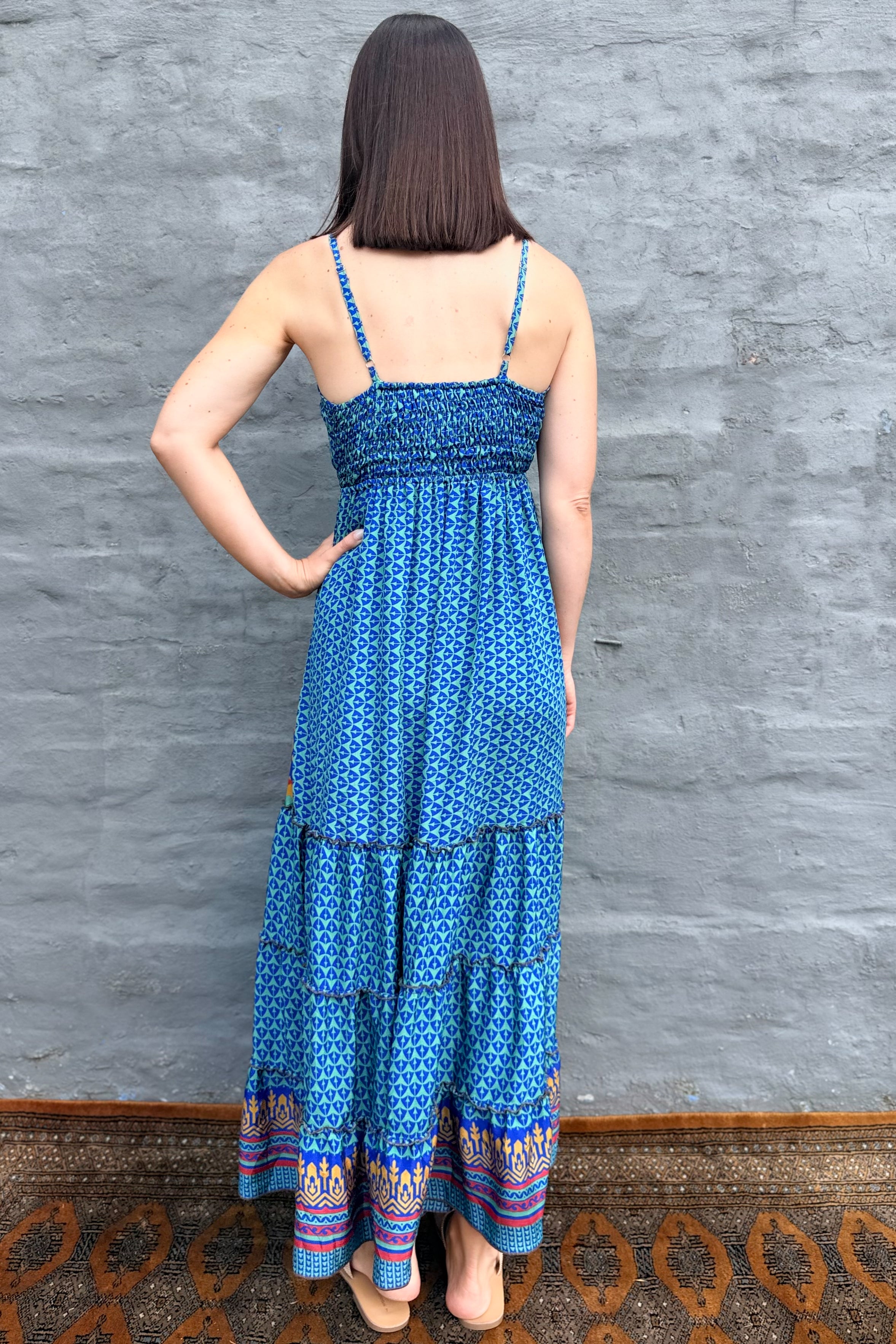 Yara Dress In Abstract Blue