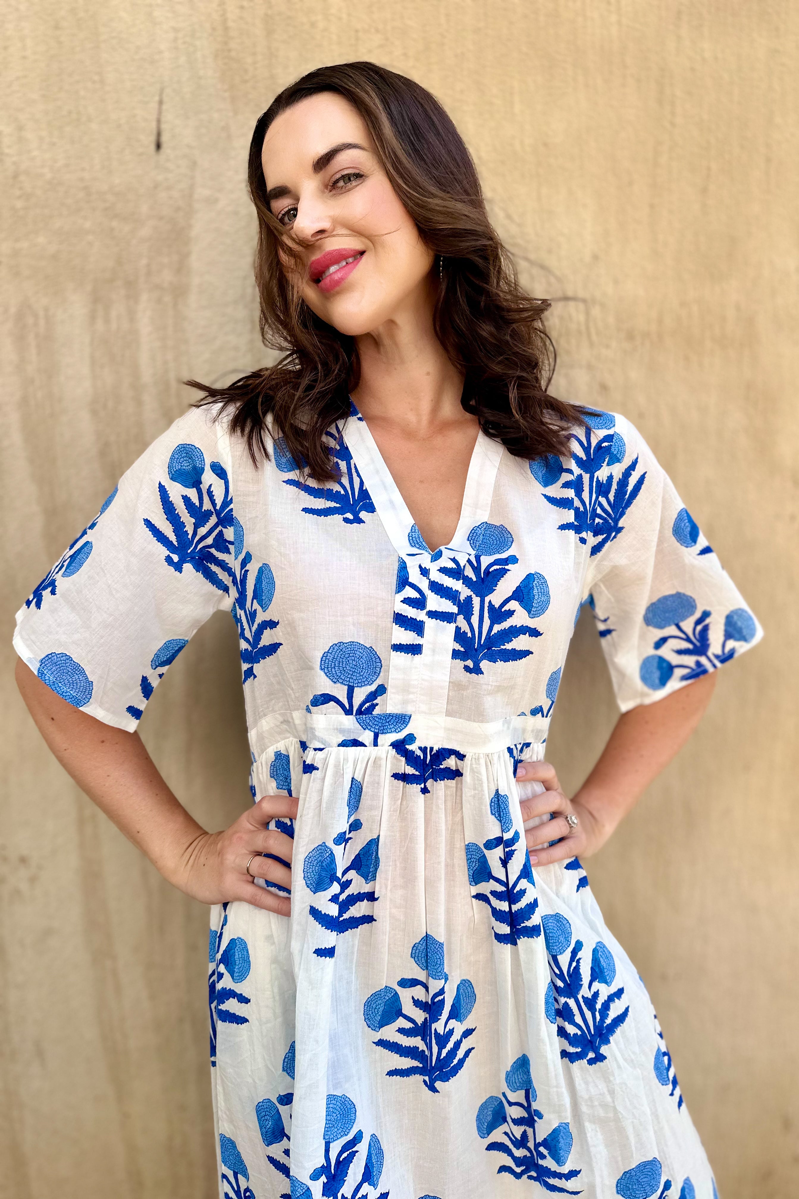 Tulsi Dress In Blue Dahlia