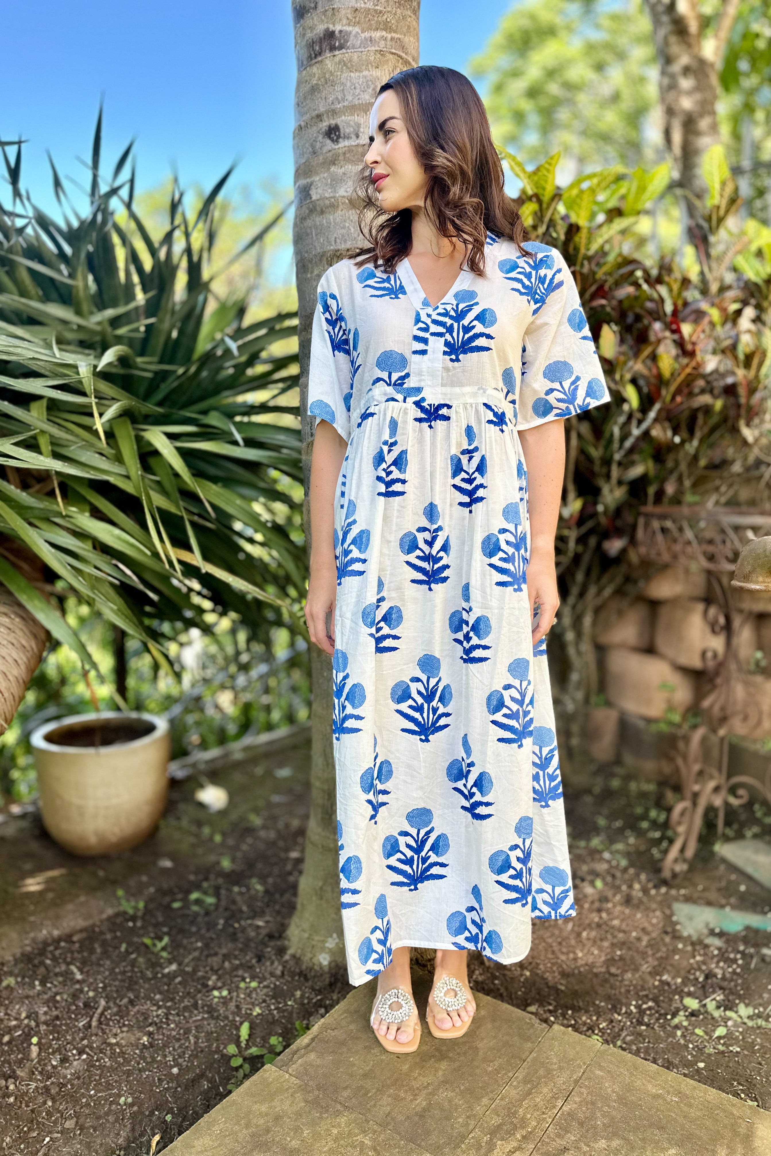 Tulsi Dress In Blue Dahlia
