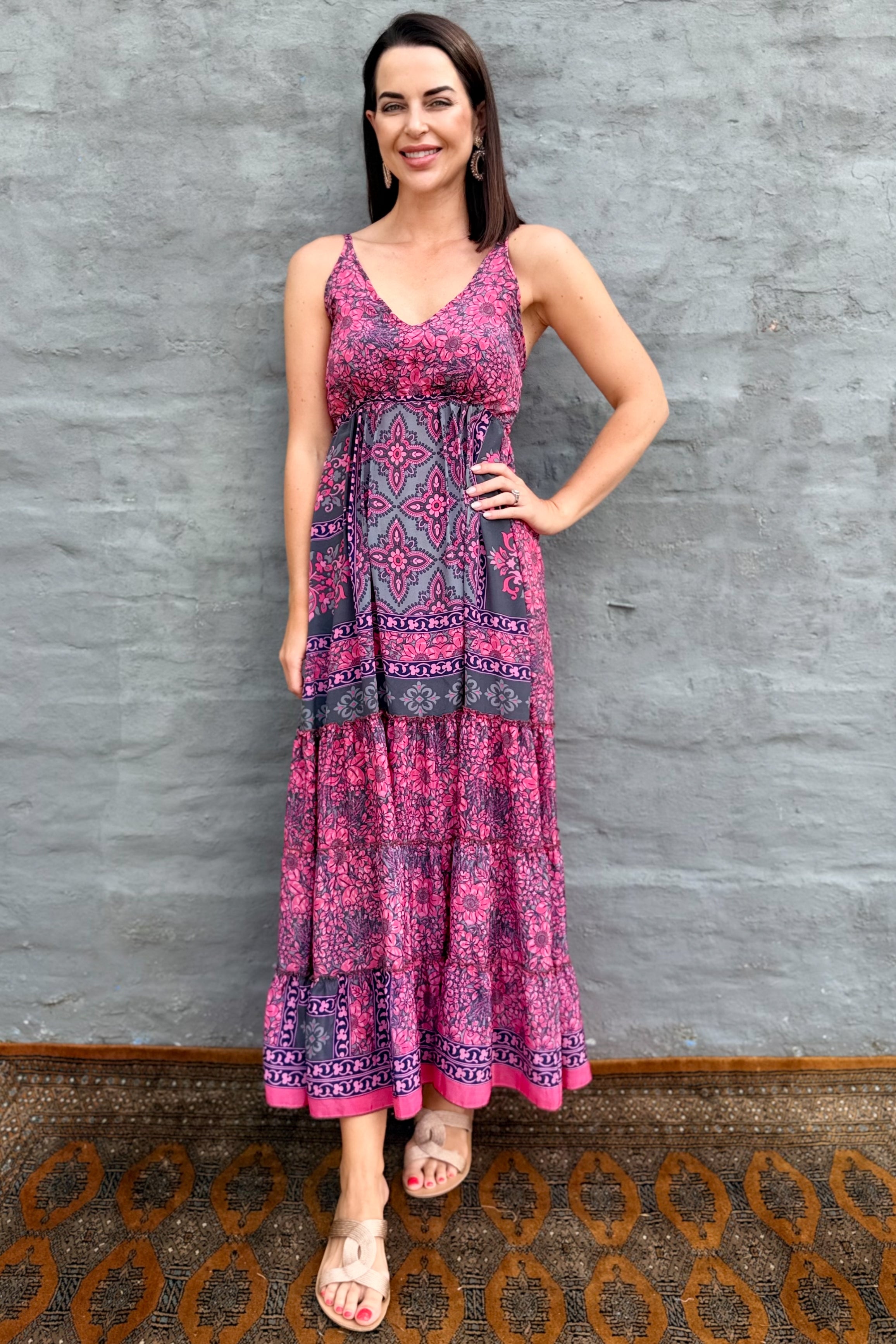 Yara Dress In Silvery Pink