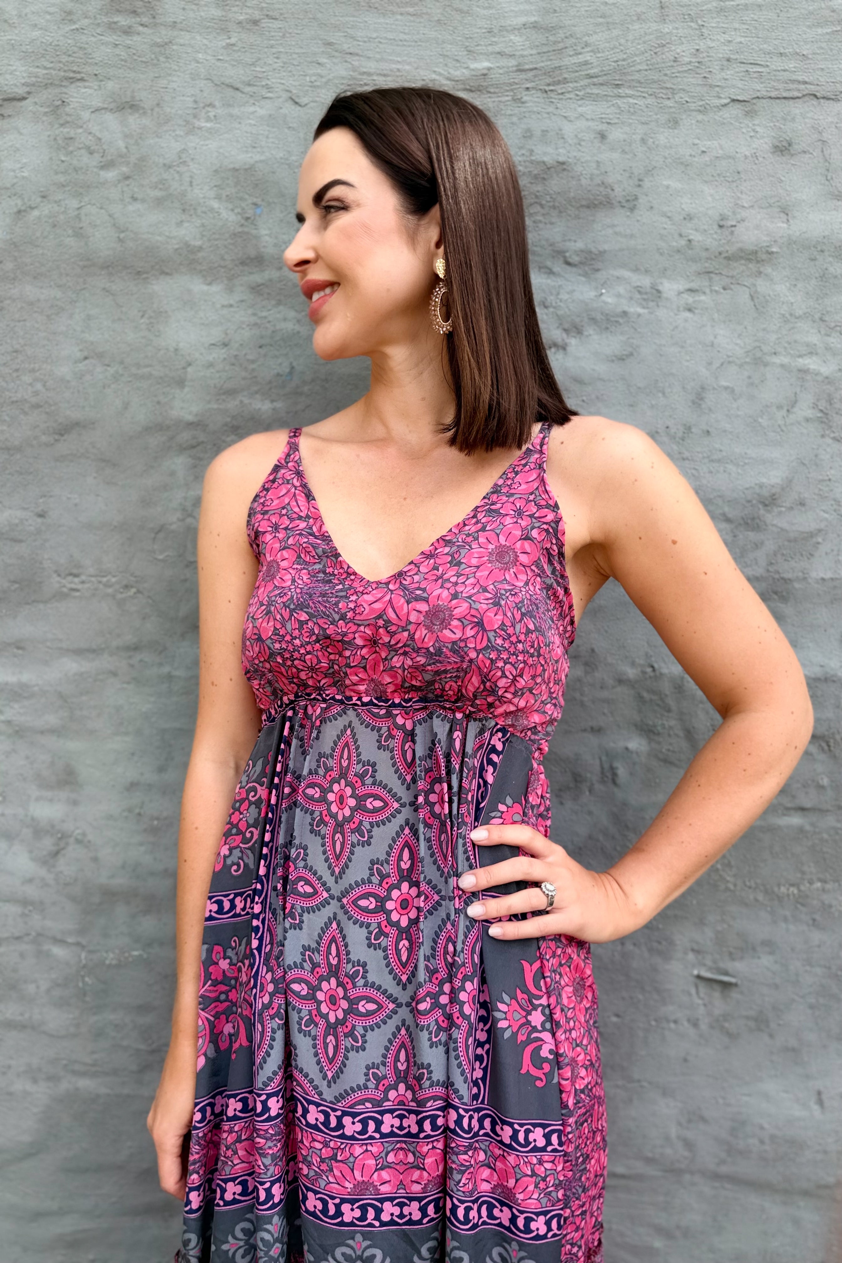 Yara Dress In Silvery Pink