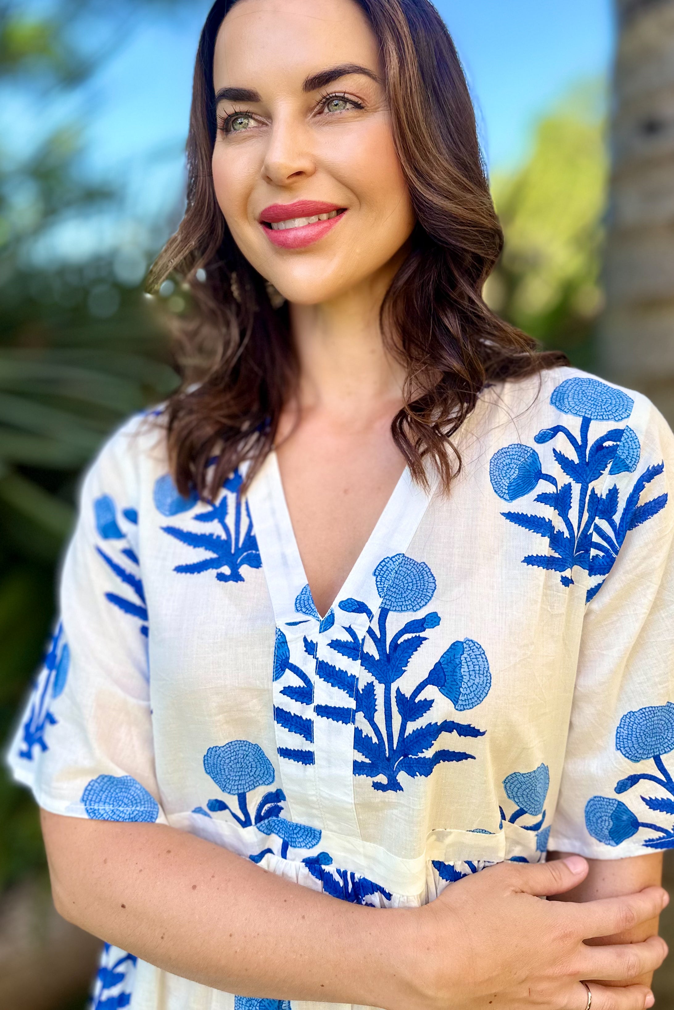 Tulsi Dress In Blue Dahlia