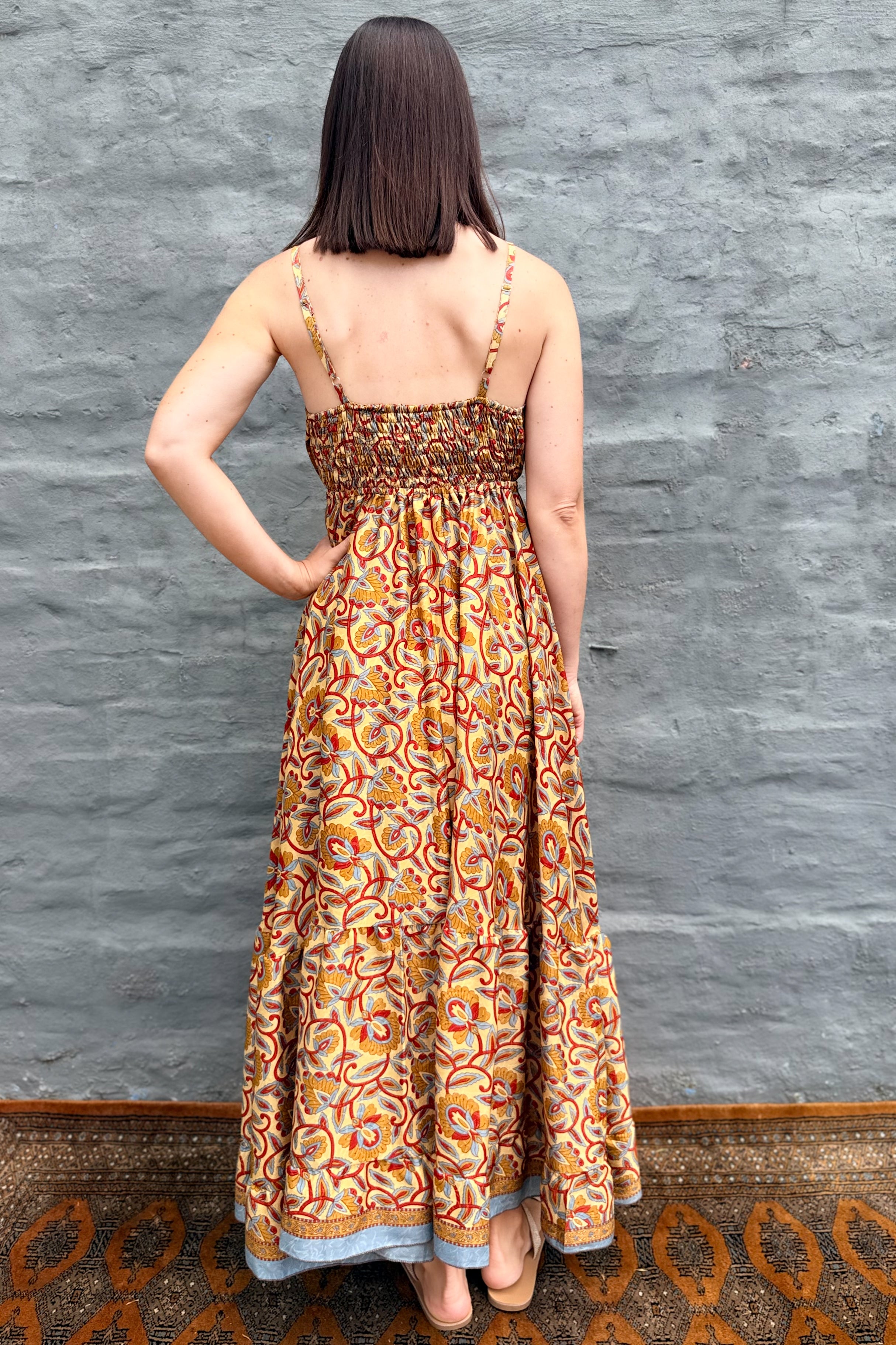 Yara Dress In Golden Floral