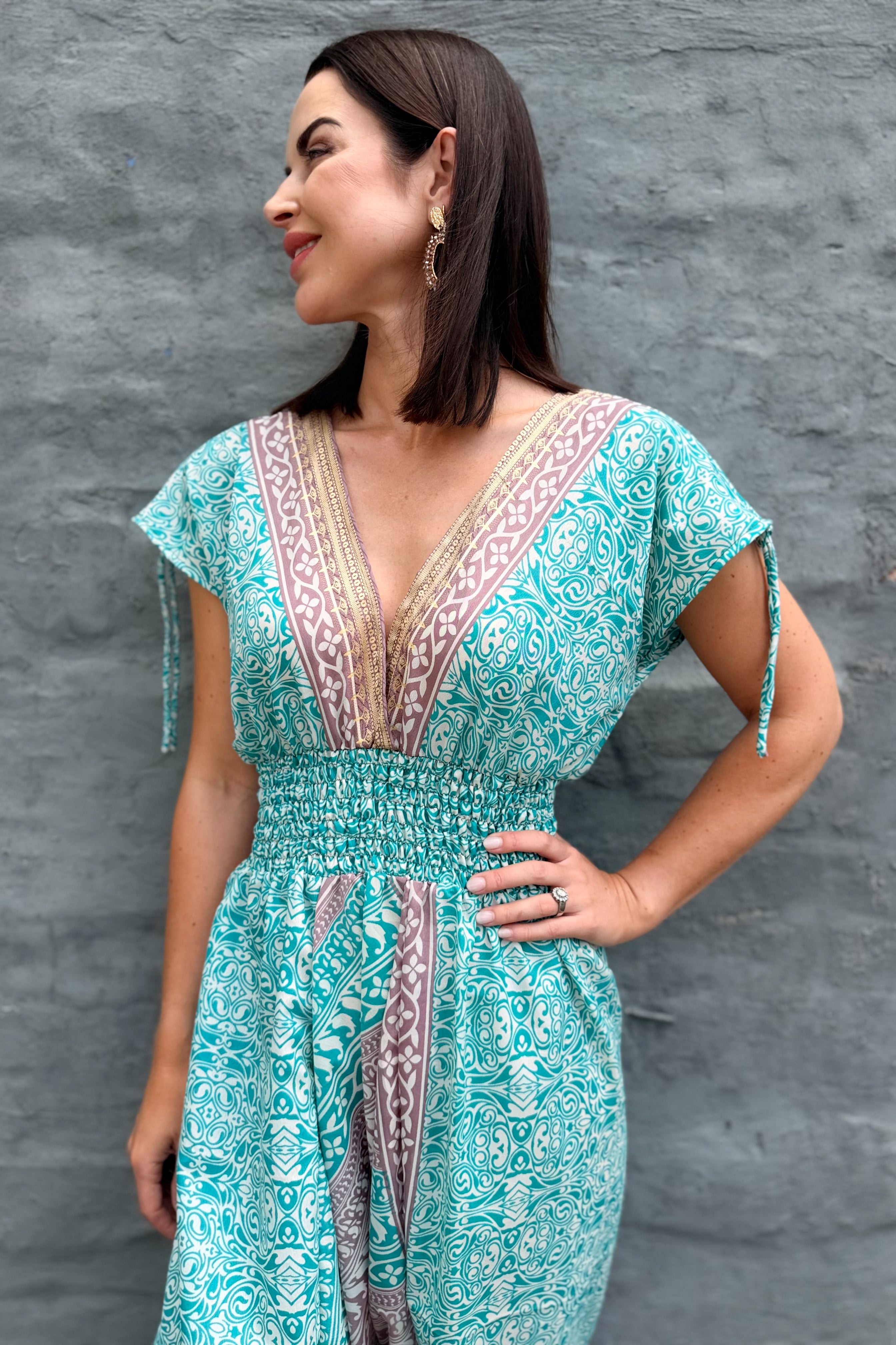 Jemma Jumpsuit In Turquoise Dream
