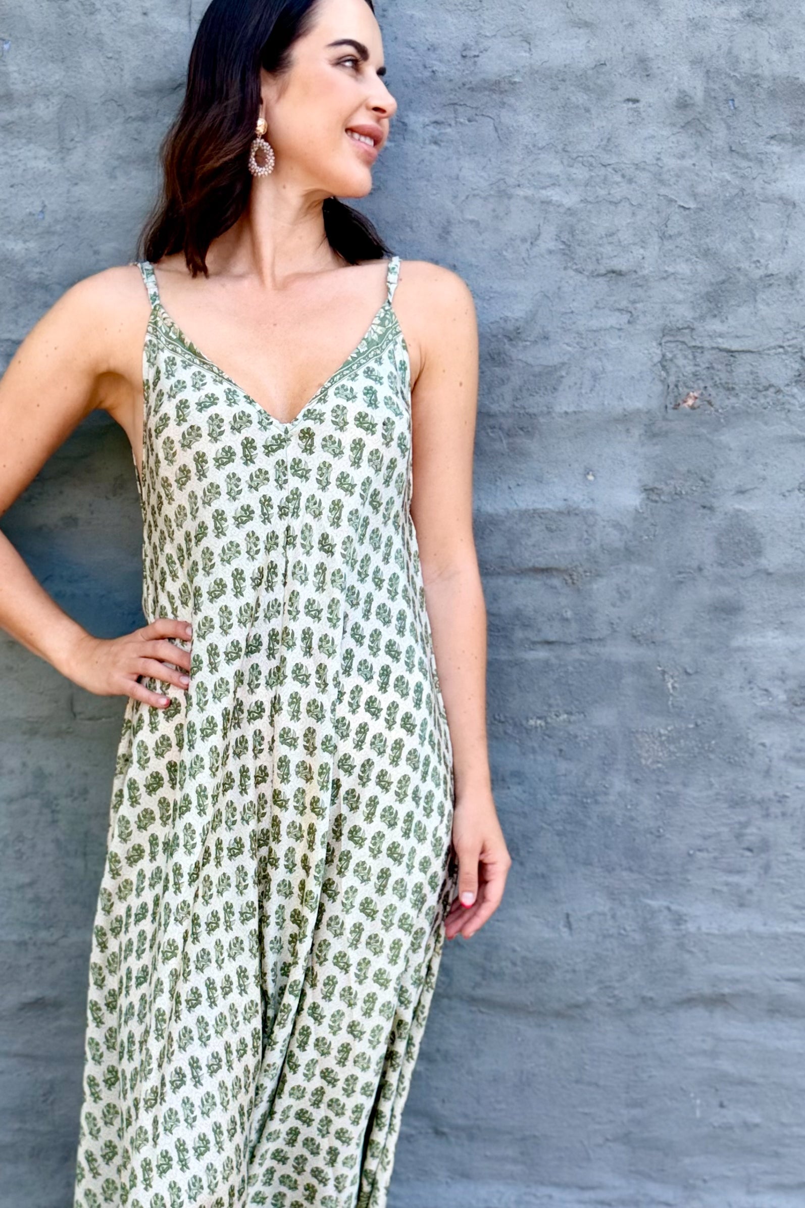 Jiya Jumpsuit In Green Garden