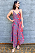 Jiya Jumpsuit In Salmon Paisley