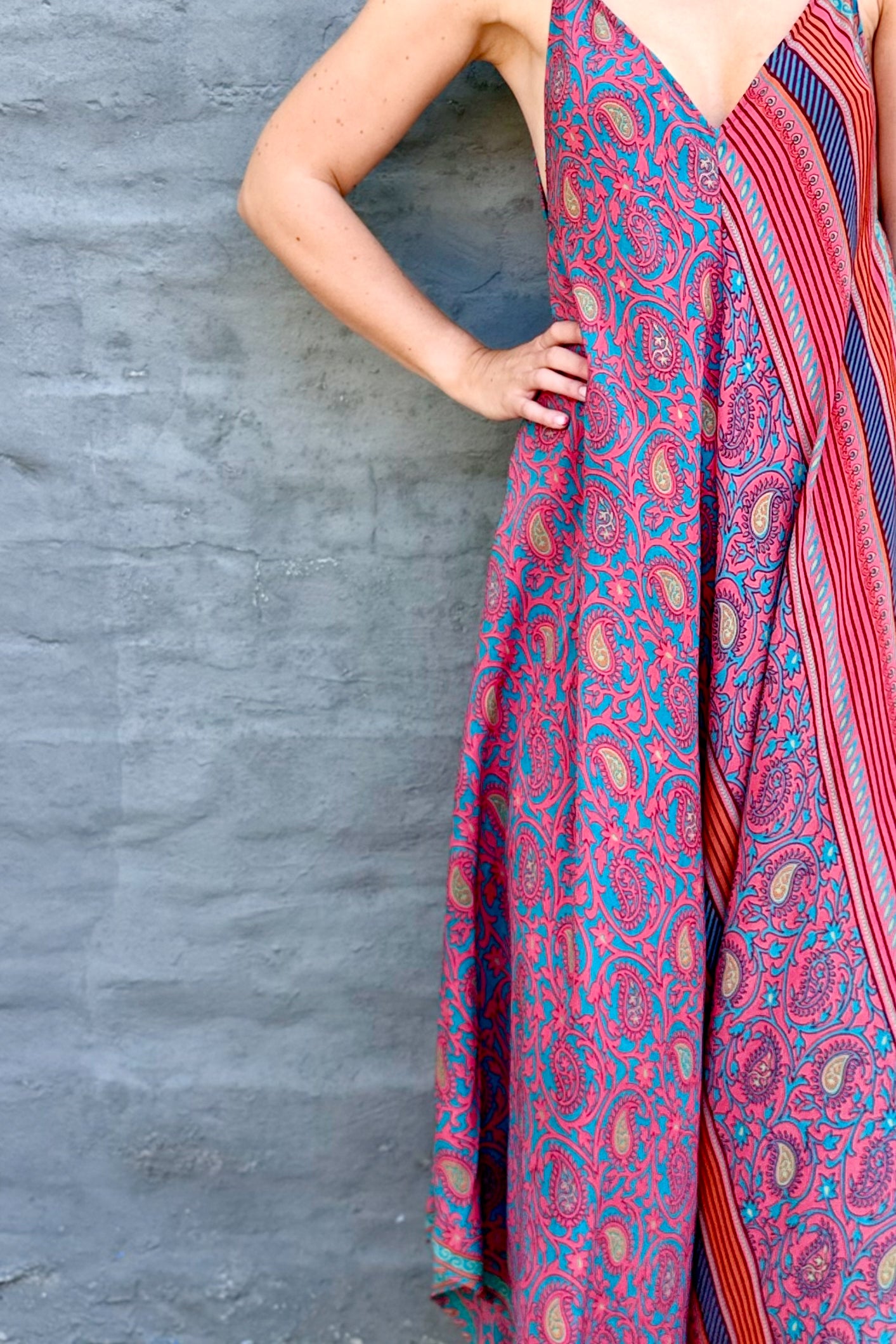 Jiya Jumpsuit In Salmon Paisley