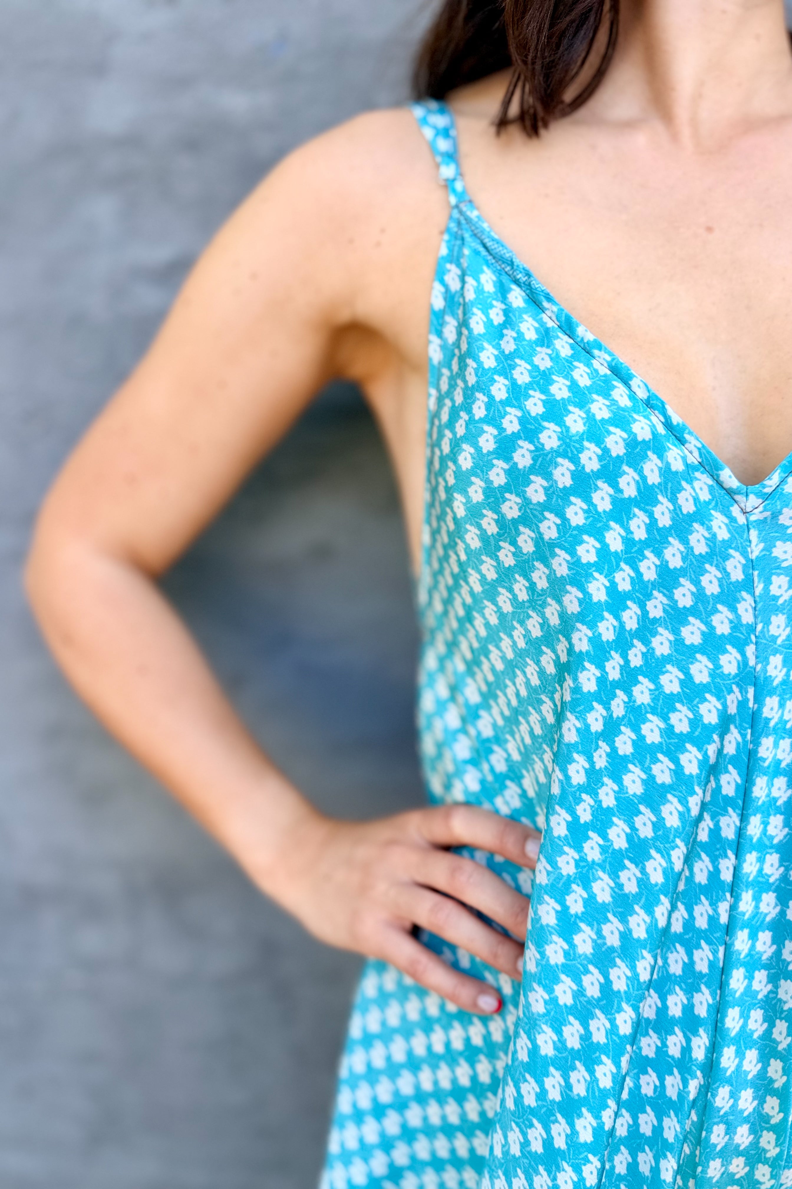 Jiya Jumpsuit In Turquoise Tulip