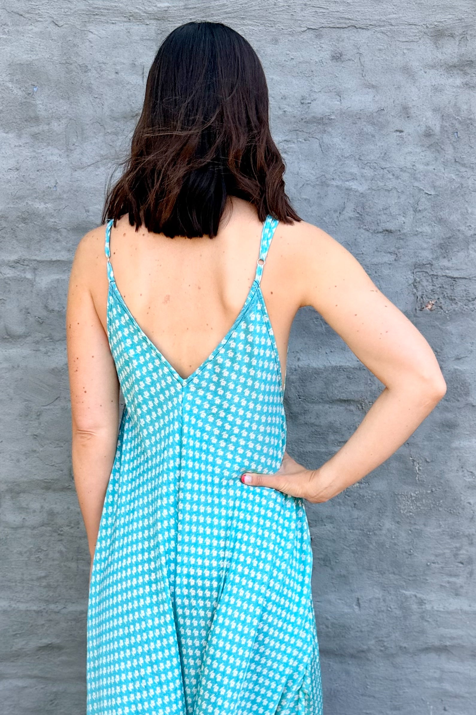 Jiya Jumpsuit In Turquoise Tulip