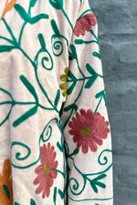 Velvet Suzani Jacket In Sand Daisy
