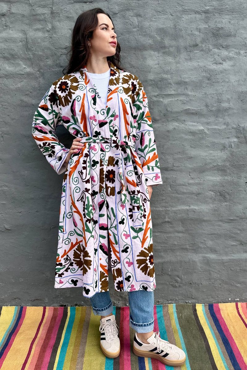 Suzani Coat In Mauve Mist