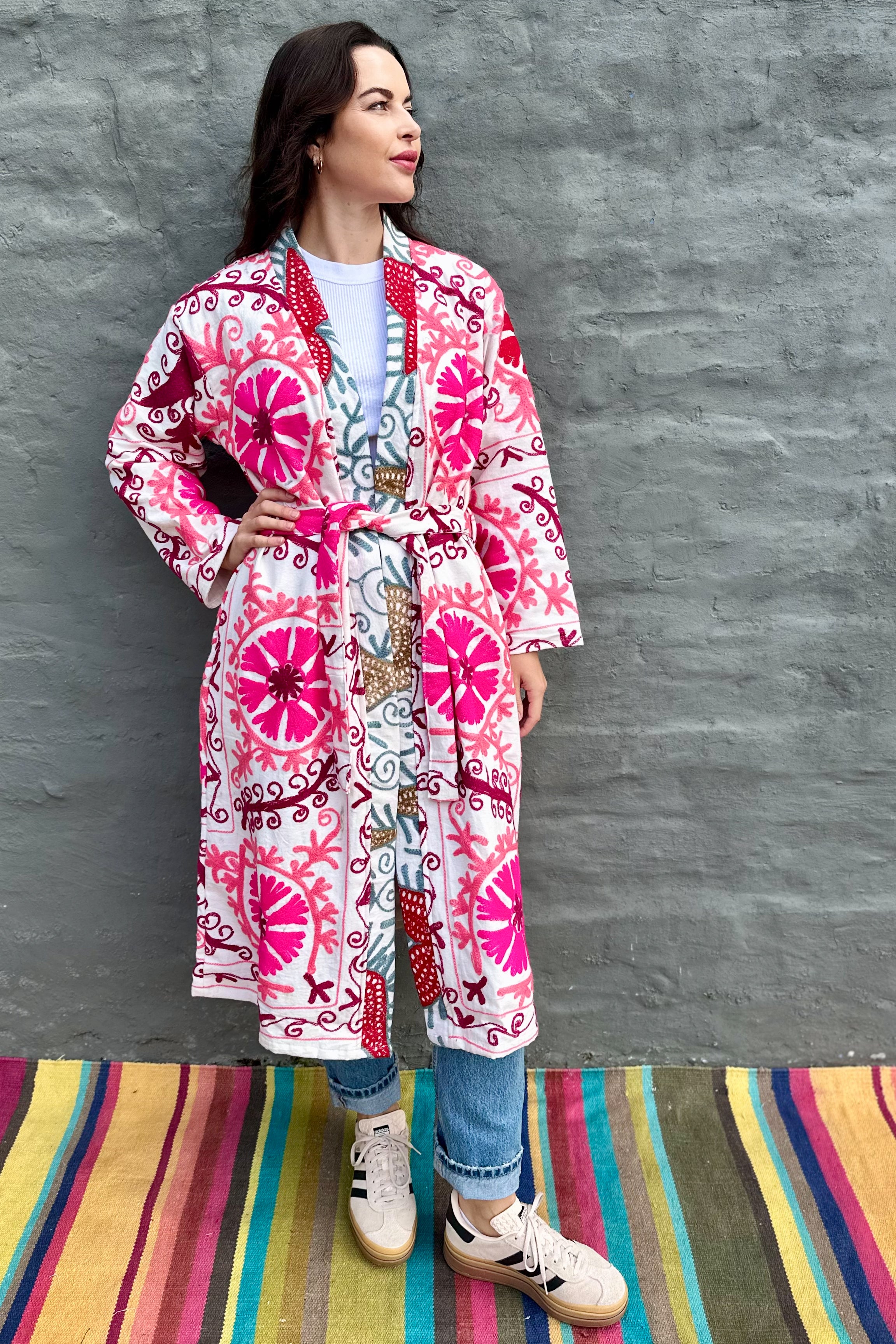 Suzani Coat In Pink Passion