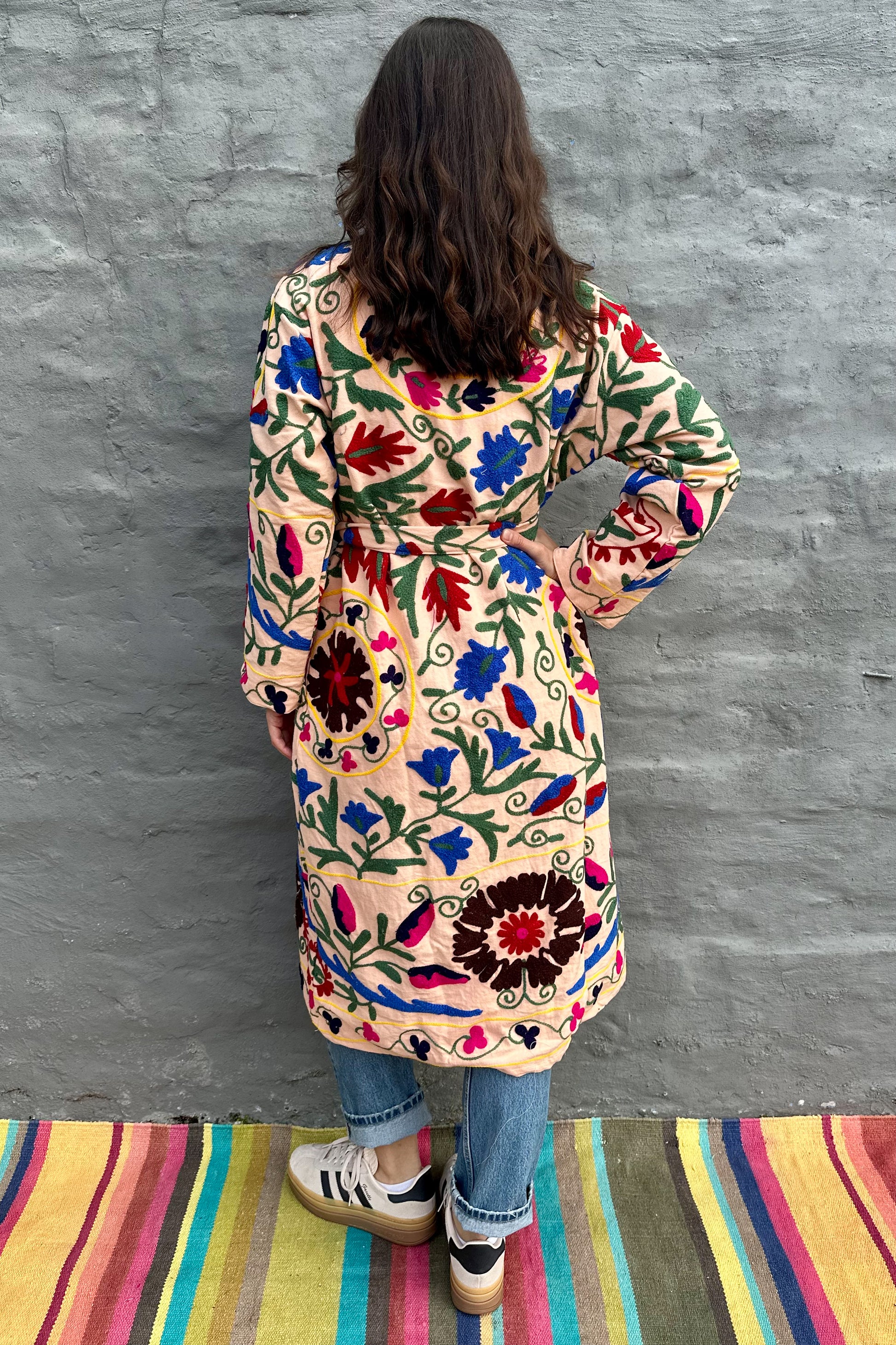 Suzani Coat In Pretty Peach