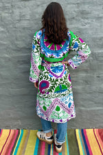 Suzani Coat In Pop Of Purple