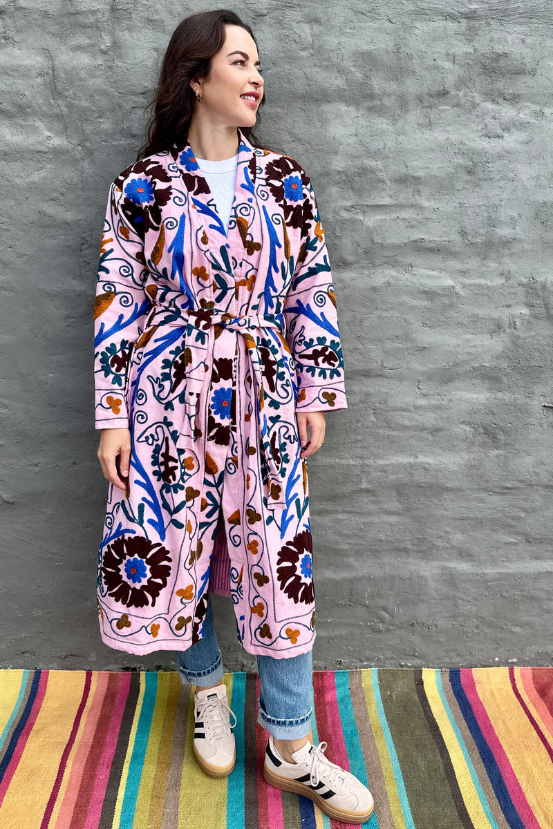 Suzani Coat In Pink Perfection