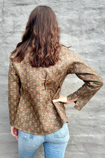 Quilted Cotton Jacket Fossil & Rust Floral
