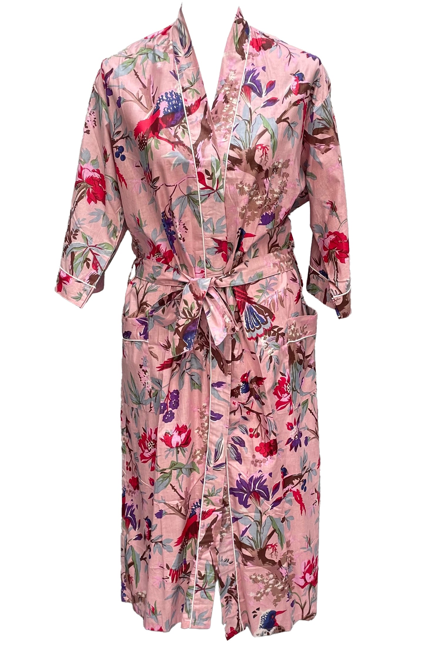 Cotton Kimono In Pink Paradise