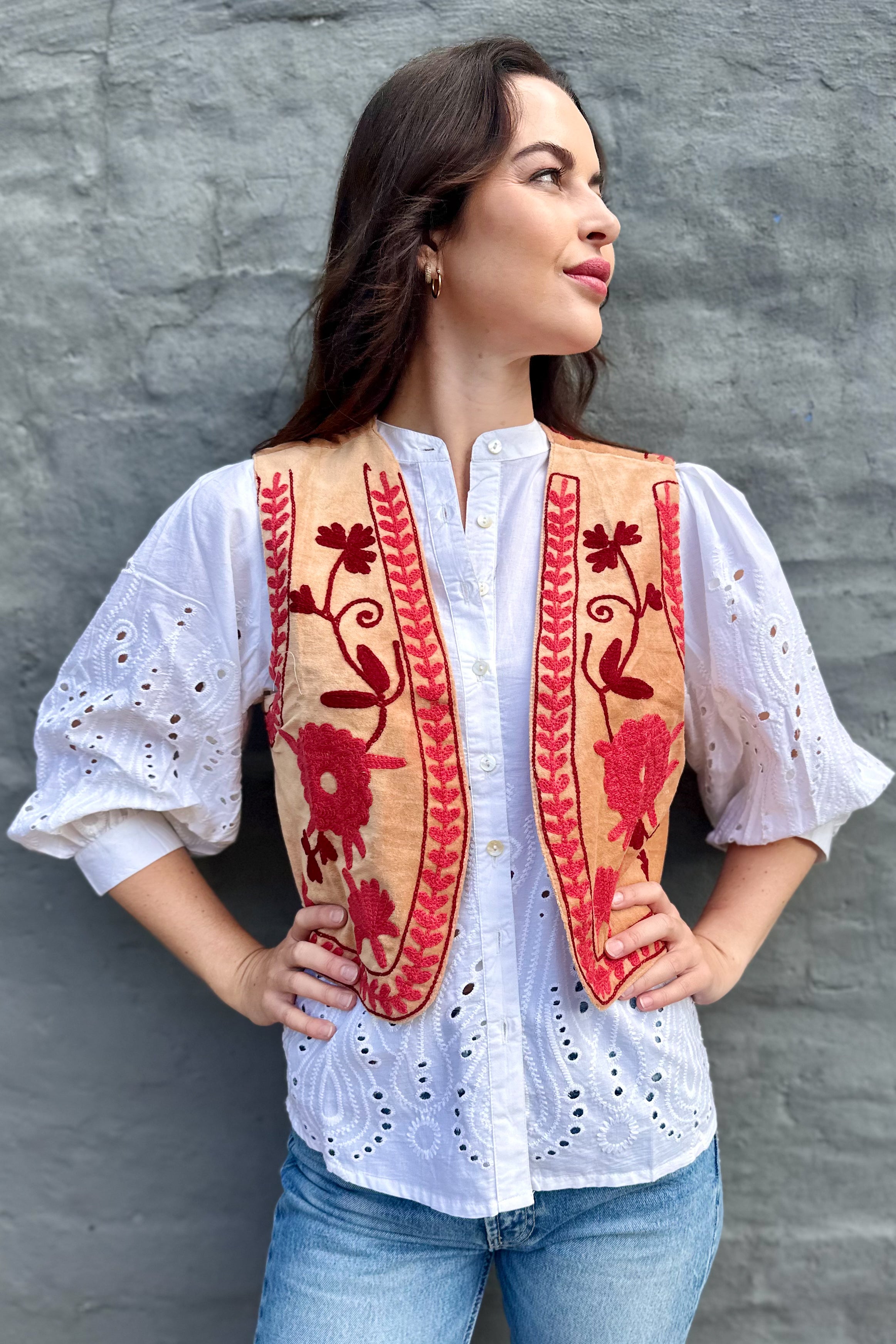 Velvet Waistcoat In Peach