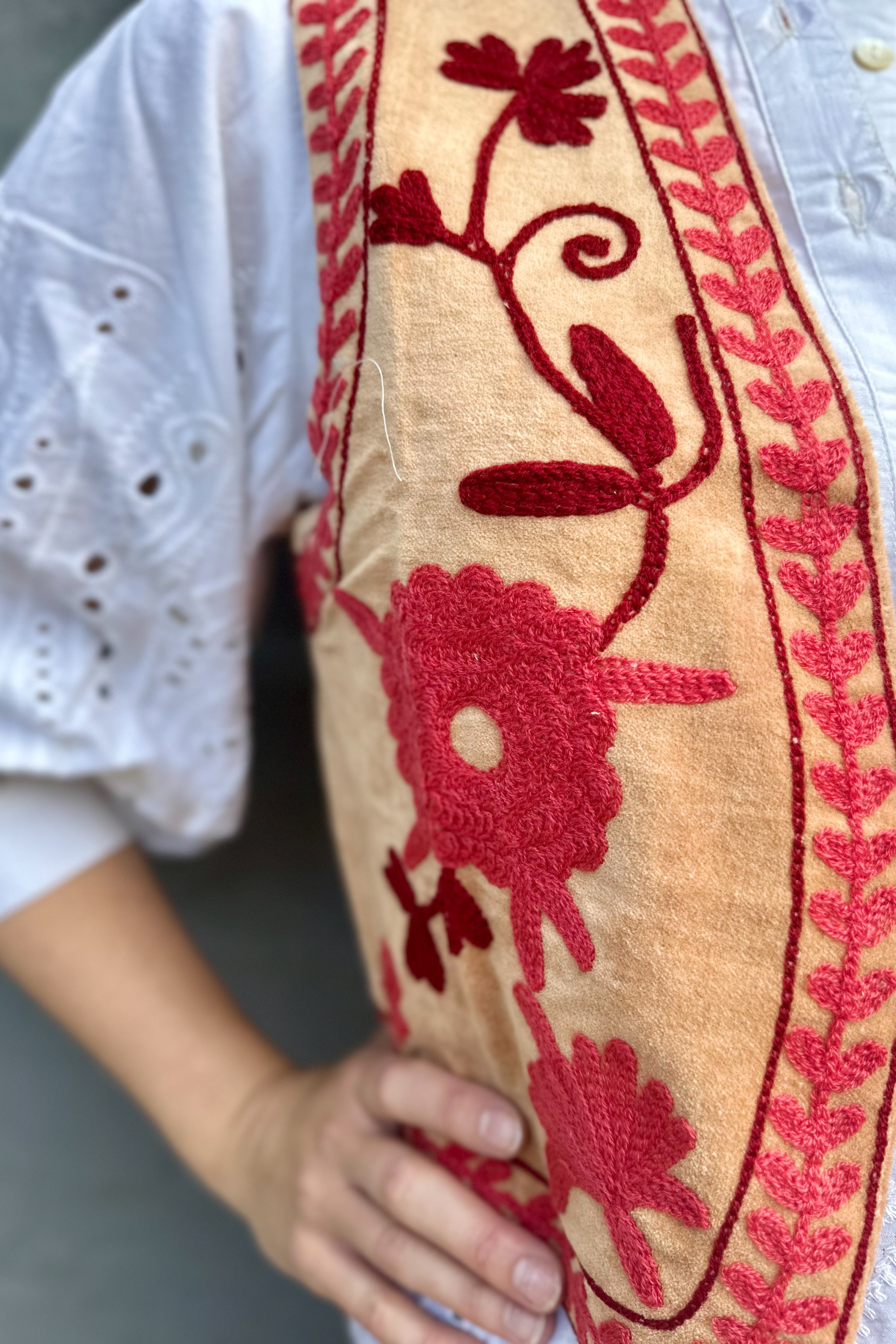 Velvet Waistcoat In Peach