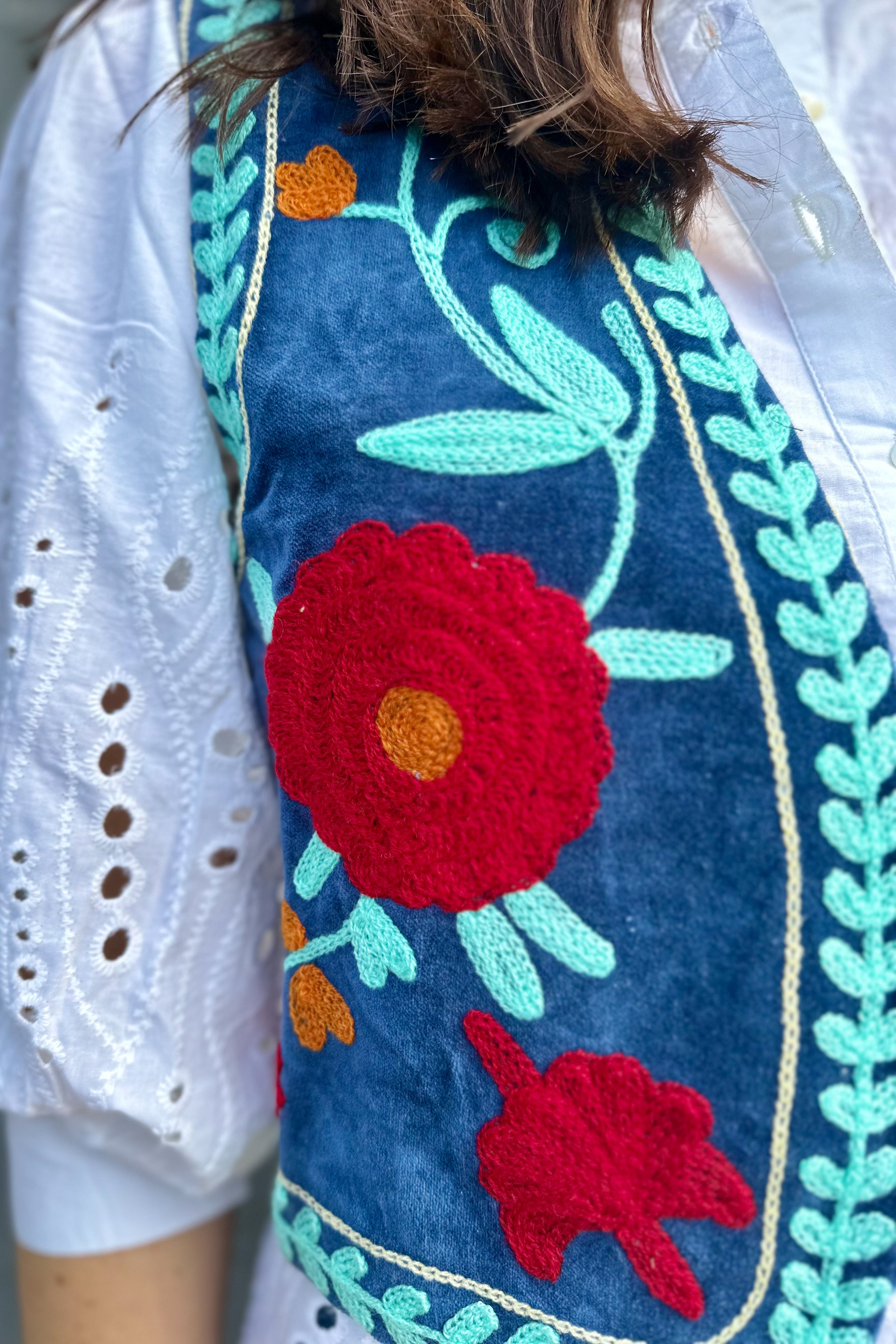 Velvet Waistcoat In Sapphire