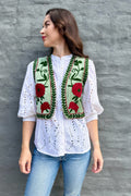 Velvet Waistcoat In Sage
