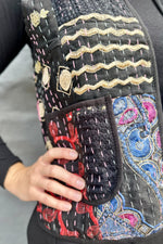 Kantha Waistcoat In Asphalt