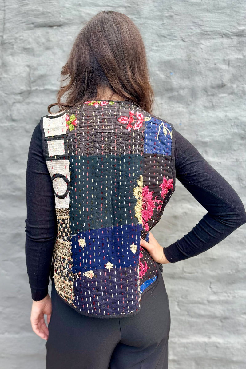 Kantha Waistcoat In Midnight