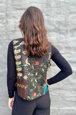 Kantha Waistcoat In Carbon