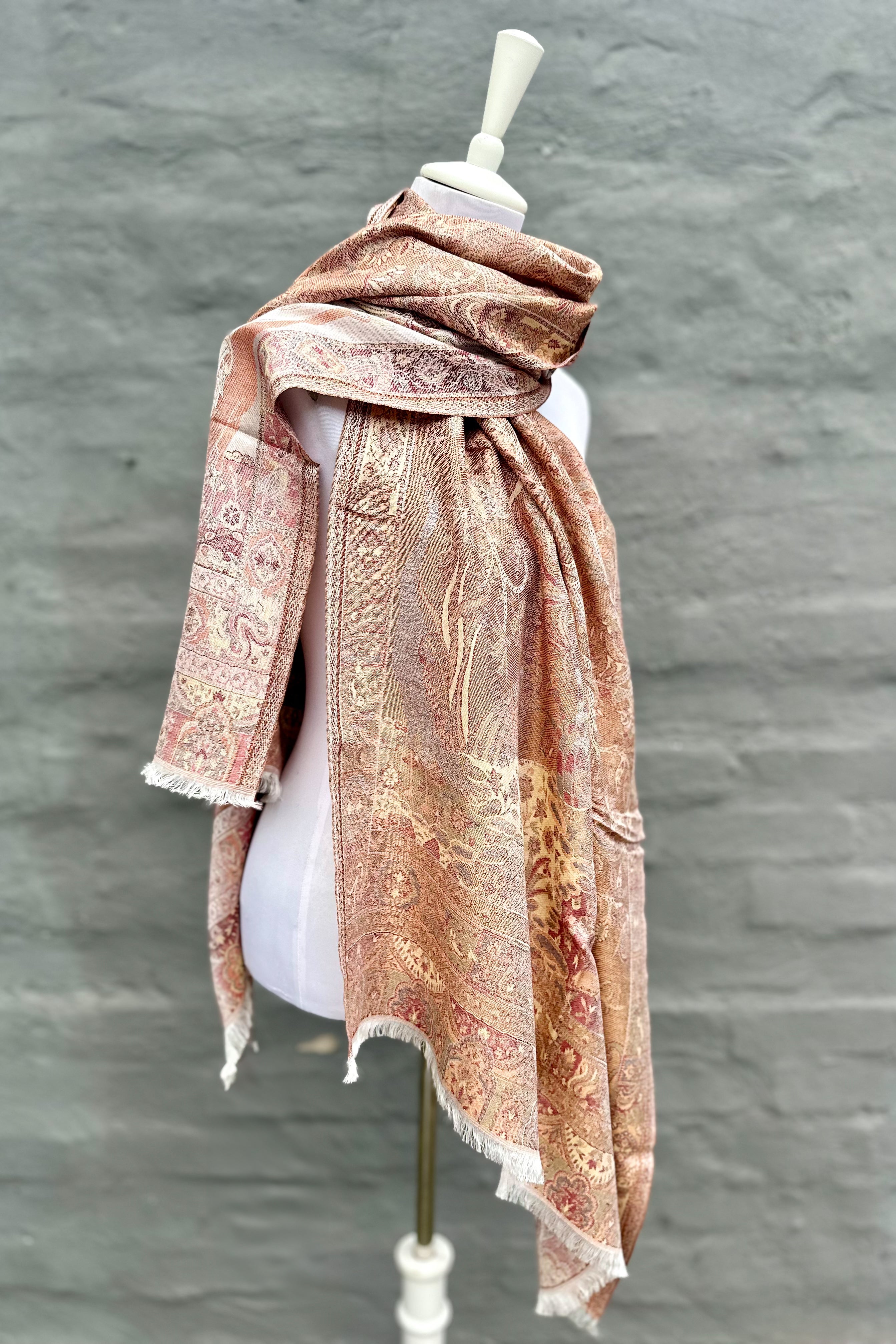 Cashmere & Bamboo Scarf In Garden Glow