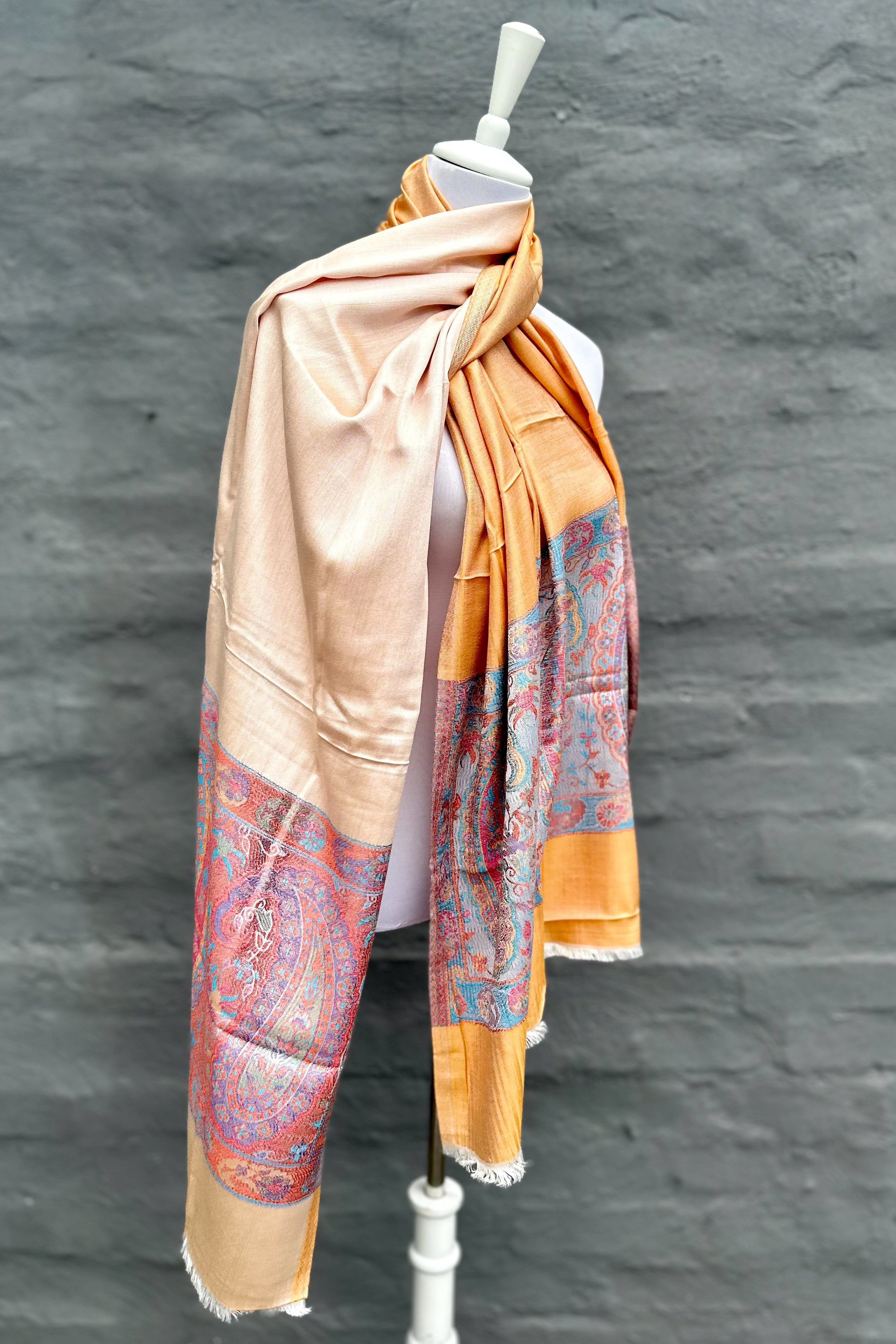 Cashmere & Bamboo Scarf In Sunset Paisley