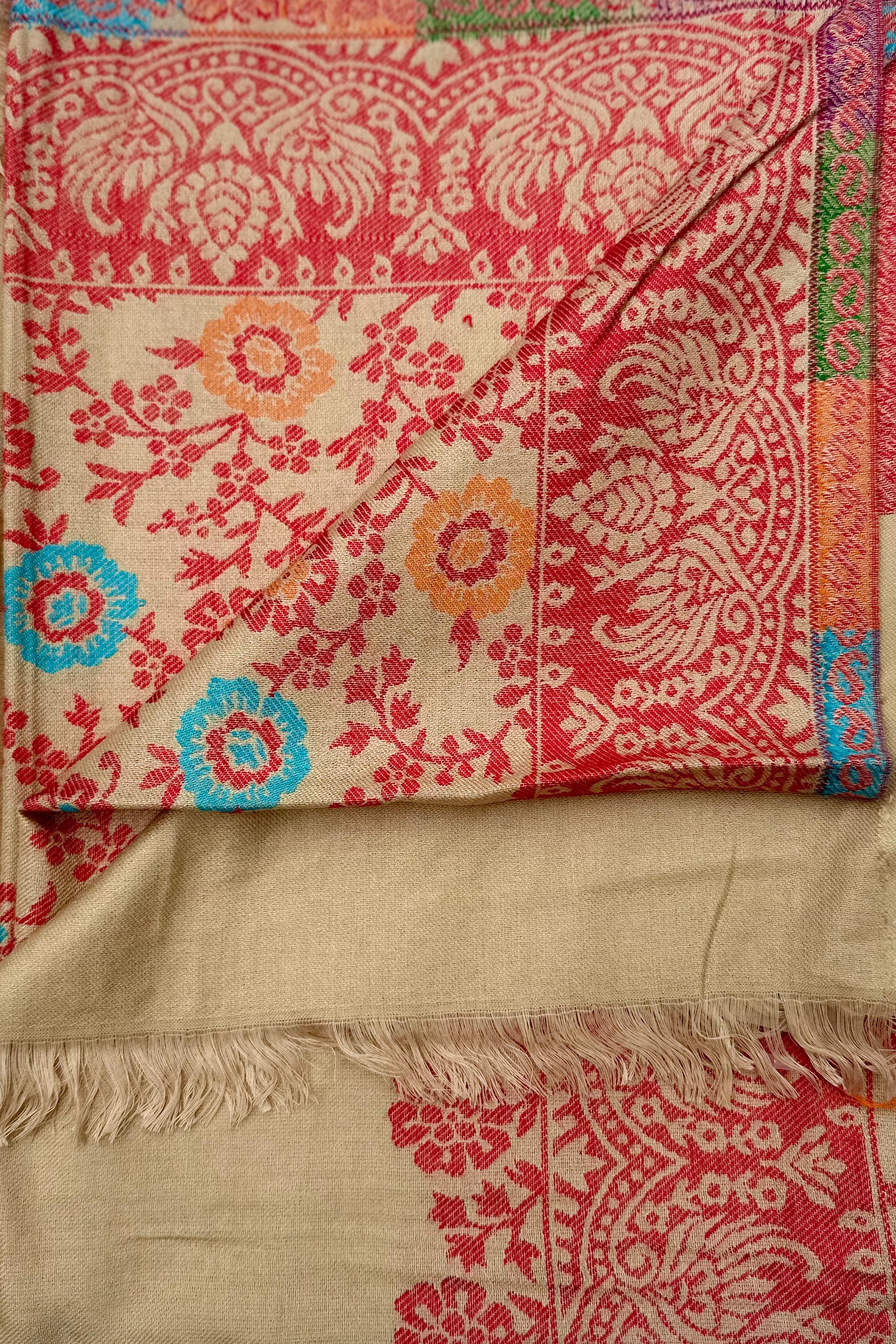 Cashmere & Bamboo Scarf In Sandy Floral