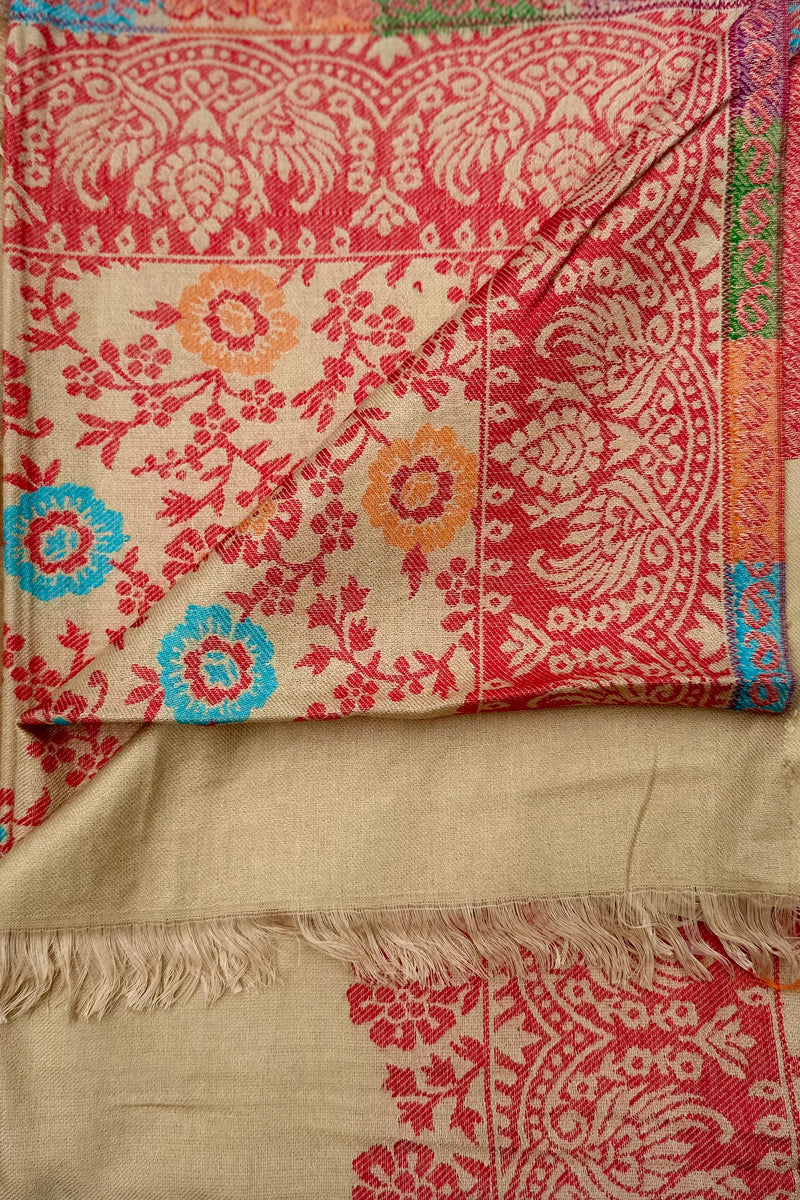 Cashmere & Bamboo Scarf In Sandy Floral