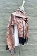 Cashmere & Bamboo Scarf In Silver Garden
