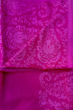 Cashmere & Bamboo Scarf In Fuchsia Damask