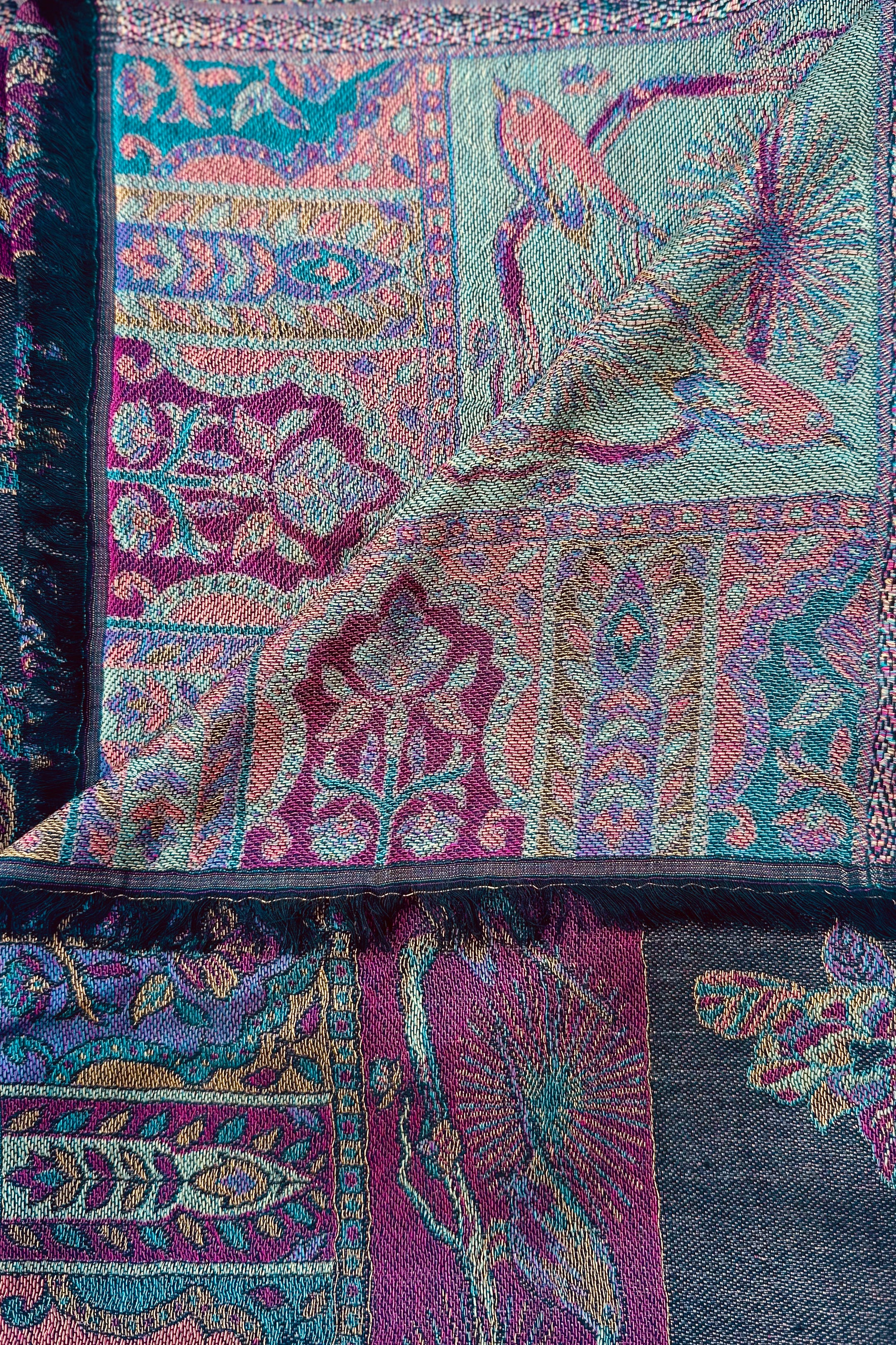 Cashmere & Bamboo Scarf In Charcoal Heron