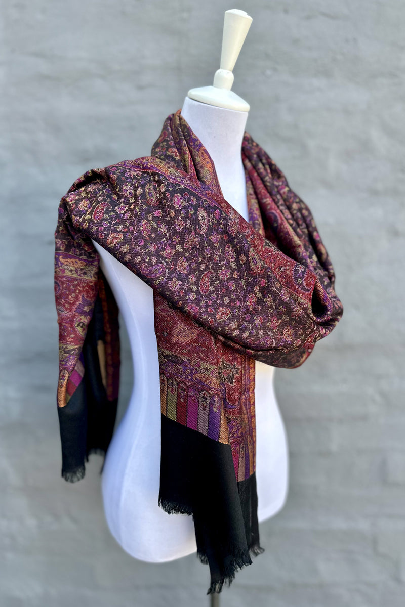 Cashmere & Bamboo Scarf In Moody Floral