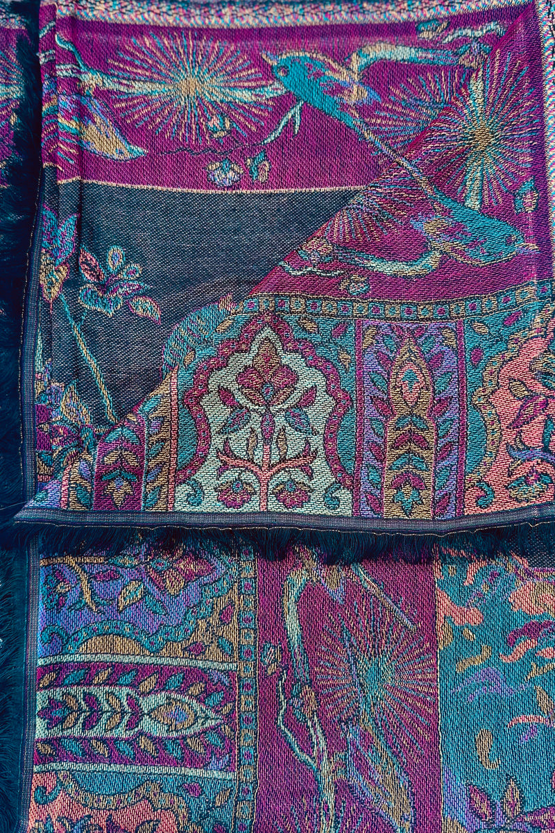 Cashmere & Bamboo Scarf In Black Bird