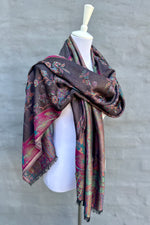 Cashmere & Bamboo Scarf In Black Bird