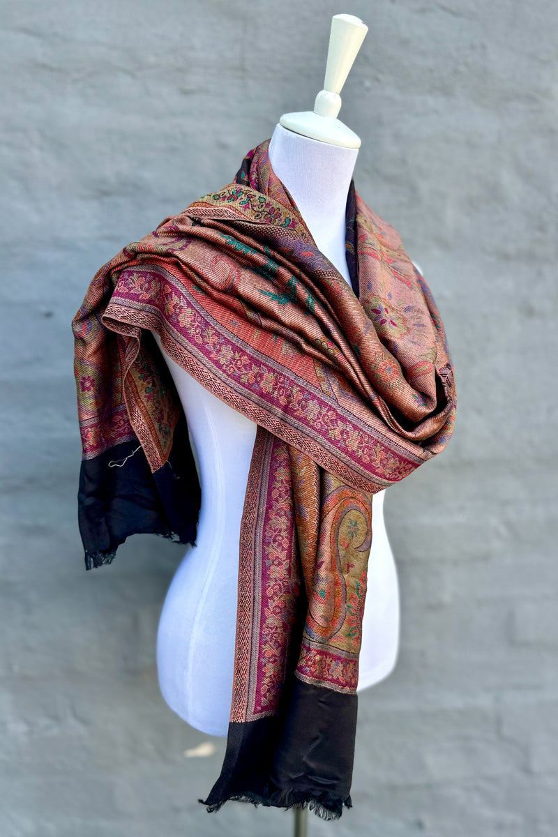 Cashmere & Bamboo Scarf In Shadow Paisley