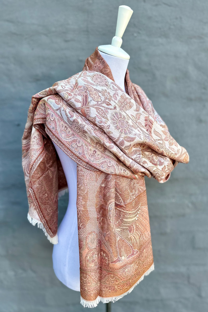 Cashmere & Bamboo Scarf In Warm Glow